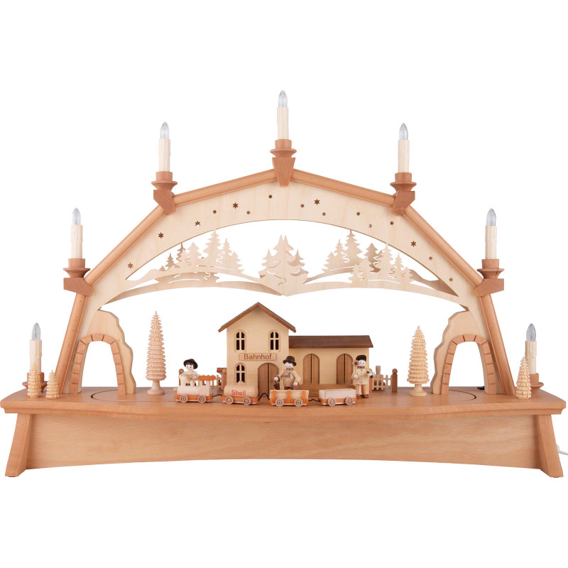Candle Arch - Railway with Moving Trains - 76x52 cm / 29.9x20.5 inch