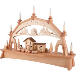 Candle Arch - Railway with Moving Trains - 76x52 cm / 29.9x20.5 inch