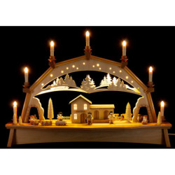 Candle Arch - Railway with Moving Trains - 76x52 cm / 29.9x20.5 inch