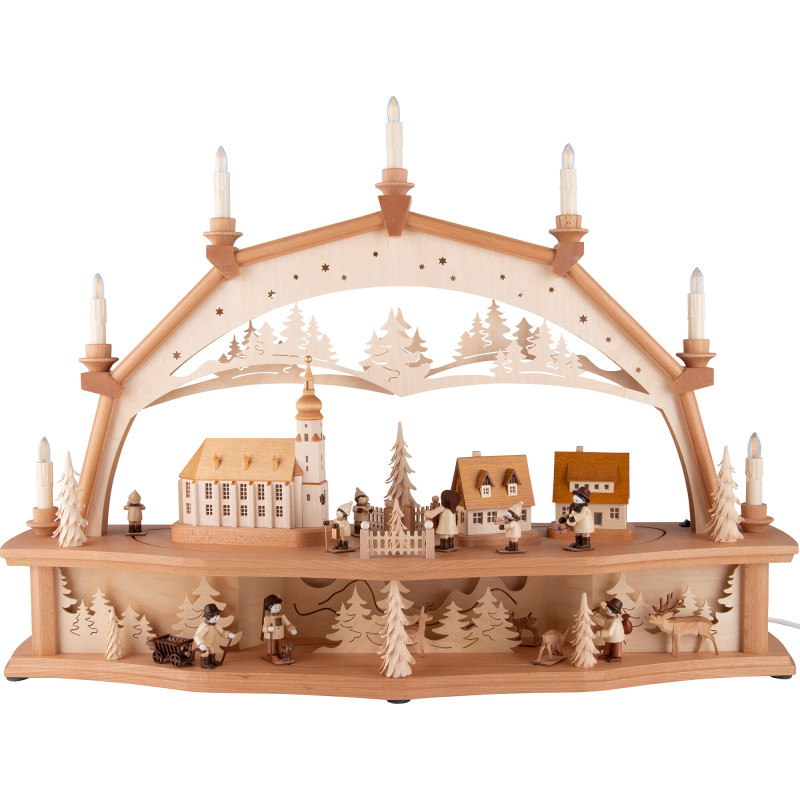 Candle Arch - On the Road in the Ore Mountains with Moving Figurines - 78x54 cm / 30.7x21.3 inch