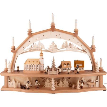 Candle Arch - On the Road in the Ore Mountains with Moving Figurines - 78x54 cm / 30.7x21.3 inch