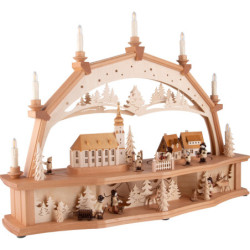 Candle Arch - On the Road in the Ore Mountains with Moving Figurines - 78x54 cm / 30.7x21.3 inch