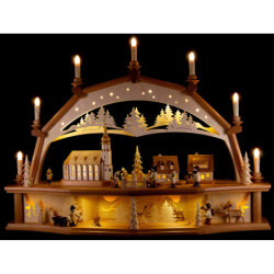 Candle Arch - On the Road in the Ore Mountains with Moving Figurines - 78x54 cm / 30.7x21.3 inch