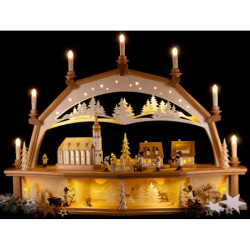 Candle Arch - On the Road in the Ore Mountains with Moving Figurines - 78x54 cm / 30.7x21.3 inch