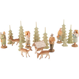 Figurines Ore Mountain Forest People for 3-Tier Pyramid - 10 cm / 3.9 inch
