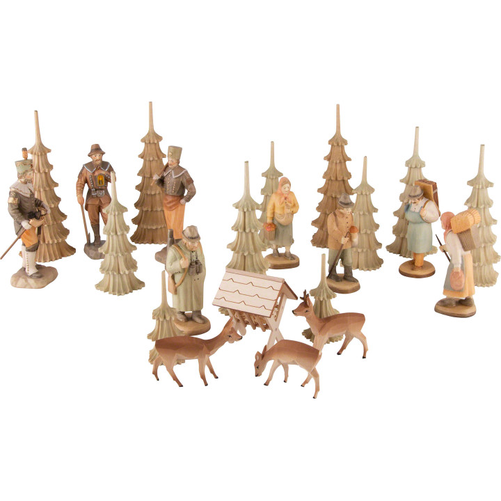Figurines Ore Mountain Forest People for 4-Tier Pyramid - 12 cm / 4.7 inch