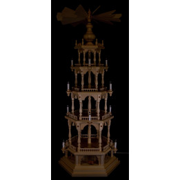4-stöckige Pyramide unbestückt mit Bergwerk im Sockel - 145 cm