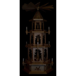3-stöckige Pyramide unbestückt mit Waldmotiv - 105 cm