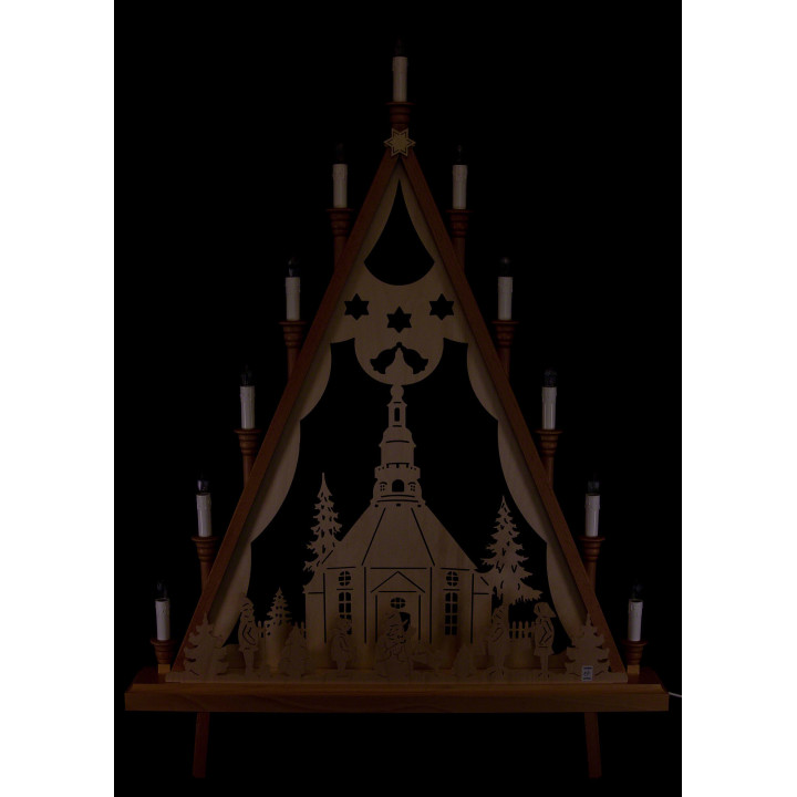 Lichterspitze Seiffener Kirche - 60x81 cm