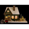 Lighted House Old Forester's Lodge with Christmas Tree - 25 cm / 9.8 inch