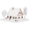 Lighted House Timber-Framed Ore Mountains Home - 11,5 cm / 4.5 inch
