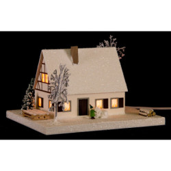 Lighted House Timber-Framed Ore Mountains Home - 11,5 cm / 4.5 inch