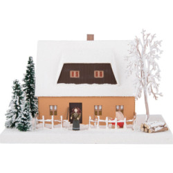 Lichterhaus Erzgebirgshaus ocker - 11,5 cm