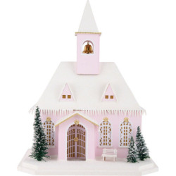 Lichterhaus Rosa Kirche - 29 cm