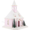 Lighted House Pink Church - 29 cm / 11.4 inch