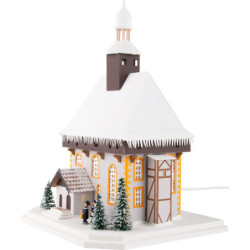 Lighted House Fortified Church Großruckerswalde - 29 cm / 11.4 inch