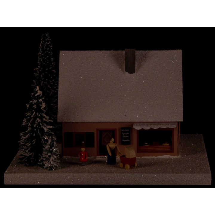 Lighted House Bakery, small - 11 cm / 4.3 inch