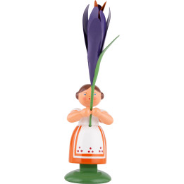 Wiesenblumenmädchen mit Krokus - 11 cm