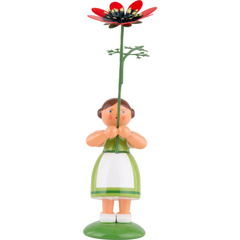 Sommerblumenmädchen mit Adonisröschen - 12 cm