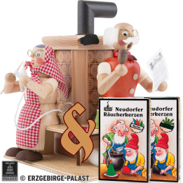 Bundle - Smoker Grandparents at Tiled Stove plus two packs of incense