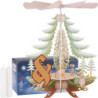 Bundle - 1-Tier Pyramid Carved Deer plus one pack white candles