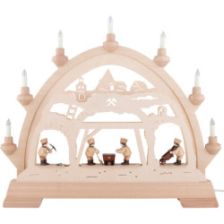 Schwibbogen Bergbau mit Figuren - 48x42 cm