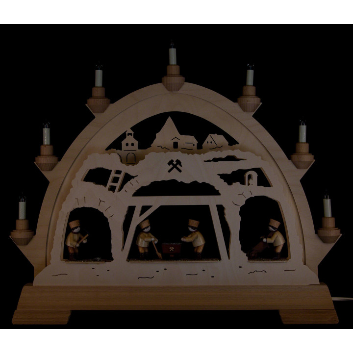Candle Arch - Mining with Figurines - 48x42 cm / 18.9x16.5 inch
