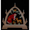 Gotischer Bogen Weihnachtsmann mit Reh - 42x42,5 cm