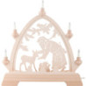 Pointed Arch - Santa Claus with Deer - Natural - 42x42,5 cm / 16.5x16.7 inch