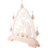 Pointed Arch - Santa Claus with Deer - Natural - 42x42,5 cm / 16.5x16.7 inch