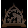 Pointed Arch - Santa Claus with Deer - Natural - 42x42,5 cm / 16.5x16.7 inch