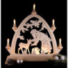 Pointed Arch - Santa Claus with Deer - Natural - 42x42,5 cm / 16.5x16.7 inch