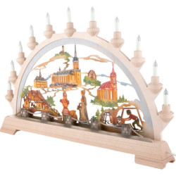 Schwibbogen Oberwiesenthal, farbig - 65x40 cm