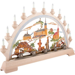 Schwibbogen Oberwiesenthal, farbig - 65x40 cm