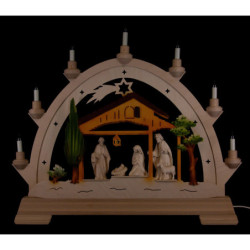 Candle Arch - Nativity with Stained Figurines, Colored - 48x42 cm / 18.9x16.5 inch