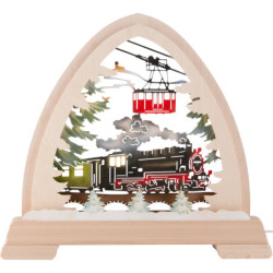 Gotischer Bogen Eisenbahn farbig - 40x37 cm