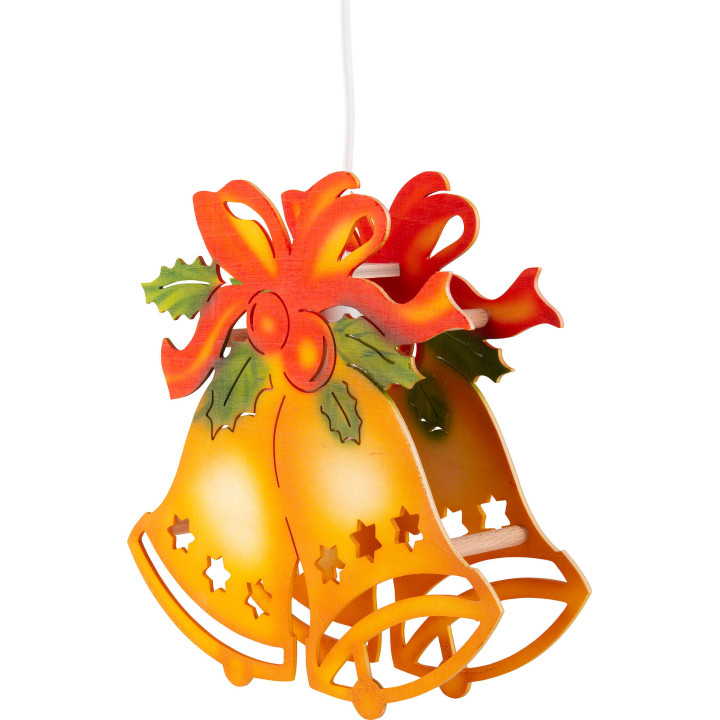 Window Picture - Bell with Bow, Colored - 22,5 cm / 8.9 inch