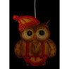 Window Picture - Owl with Hat, Red - 28 cm / 11 inch