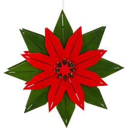 Window Picture - Christmas Star Green/Red - 28 cm / 11 inch