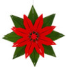 Window Picture - Christmas Star Green/Red - 28 cm / 11 inch