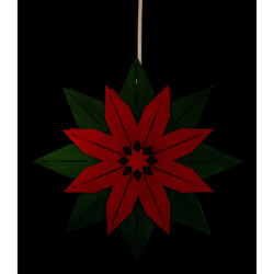 Window Picture - Christmas Star Green/Red - 28 cm / 11 inch