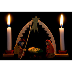 Holy Family with Arch, Set of Four - 9,5 cm / 3.7 inch