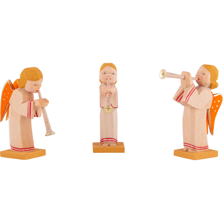 Angels with Flute, Set of Three - 5,5 cm / 2.2 inch