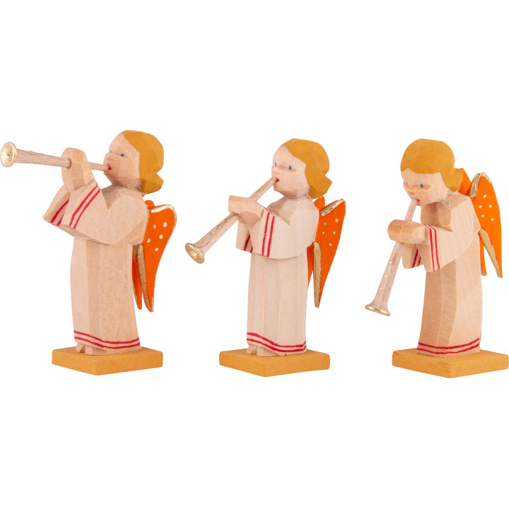Angels with Flute, Set of Three - 5,5 cm / 2.2 inch