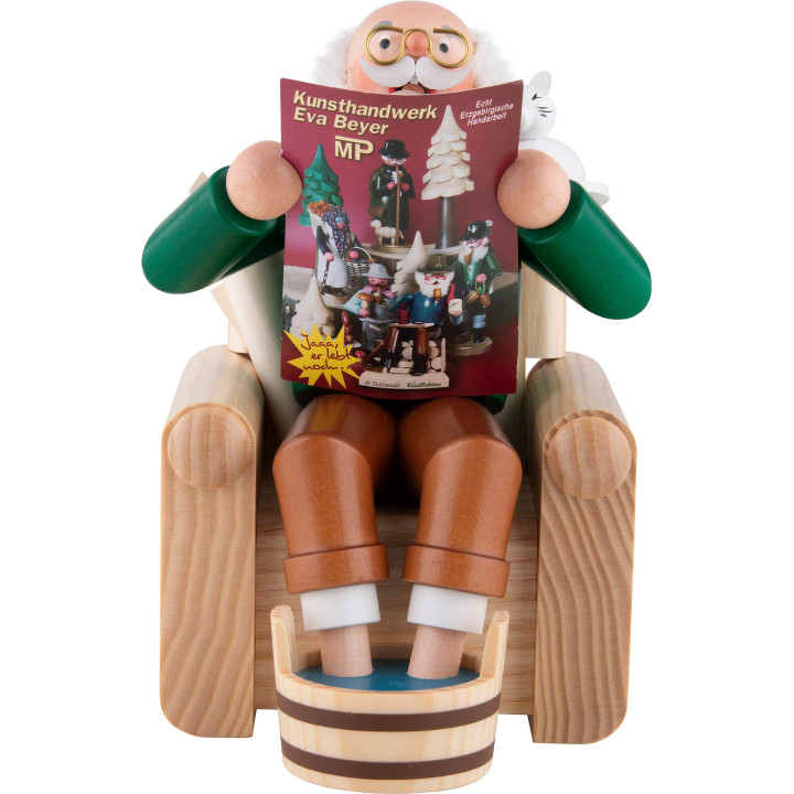 Räuchermännchen Großvater im Sessel - 15 cm