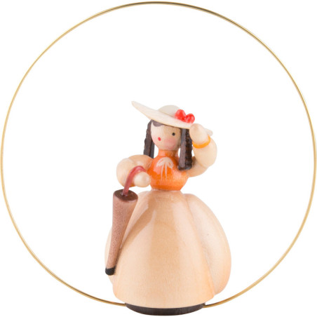 Schaarschmidt Hat Lady with Umbrella in Ring - 6 cm / 2.4 inch