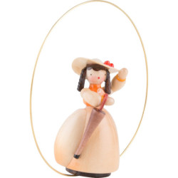 Schaarschmidt Hat Lady with Umbrella in Ring - 6 cm / 2.4 inch