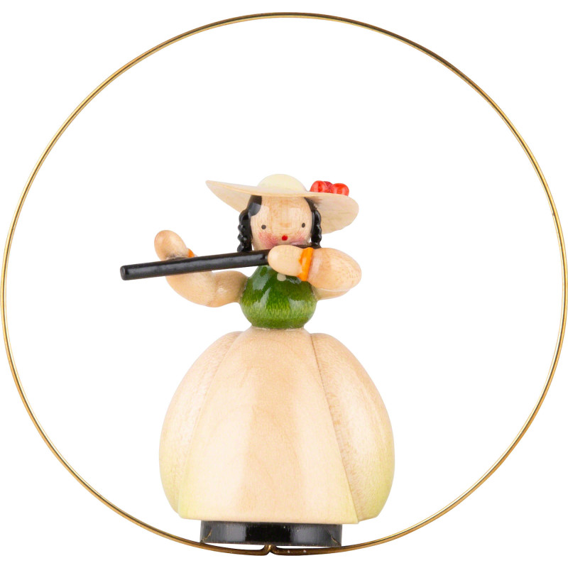 Schaarschmidt Hut-Dame mit Querflöte im Ring - 6 cm