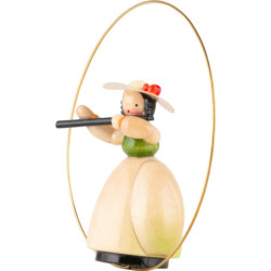 Schaarschmidt Hut-Dame mit Querflöte im Ring - 6 cm