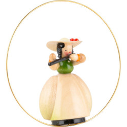 Schaarschmidt Hut-Dame mit Querflöte im Ring - 6 cm